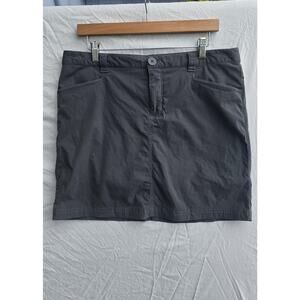 Eddie Bauer Skort Womens 12 Gray Built-In Shorts Hiking Casual Zip Pockets Golf